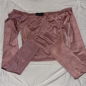 metallic pink crop